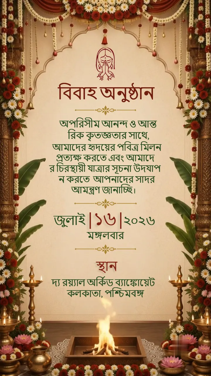 3D Bengali Wedding Invitation Video with Royal Traditions
