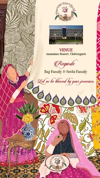 Royal Scroll Rajasthani Wedding Invitation Template Online