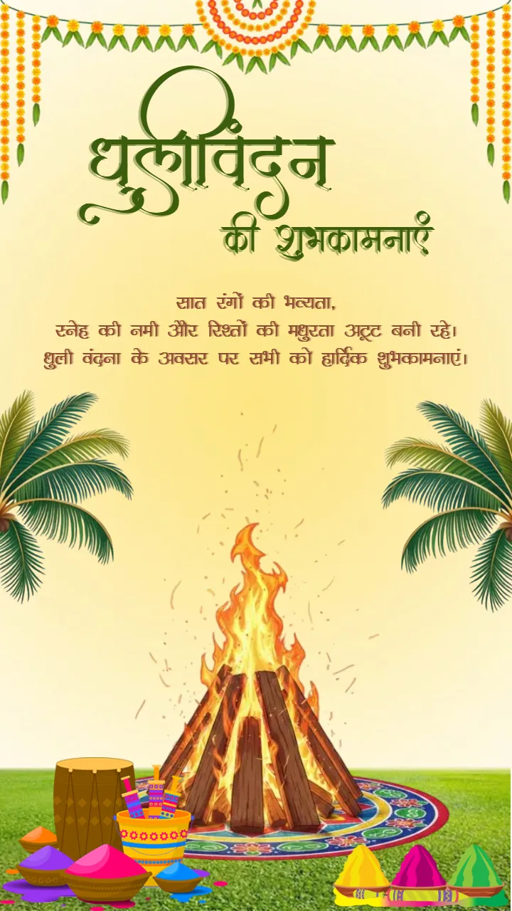 Traditional Dhulivandan Greetings in Hindi 2026 Free Design