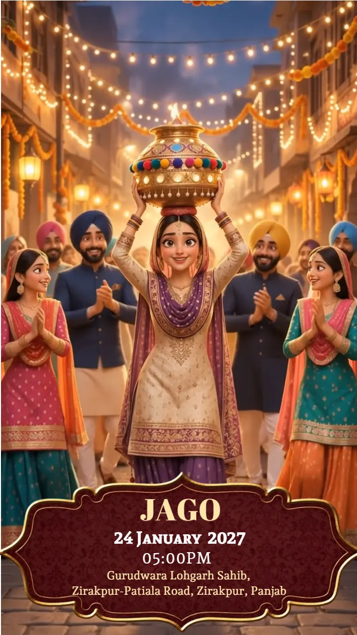 Punjabi Wedding Invitation Video in Maroon and Gold Theme