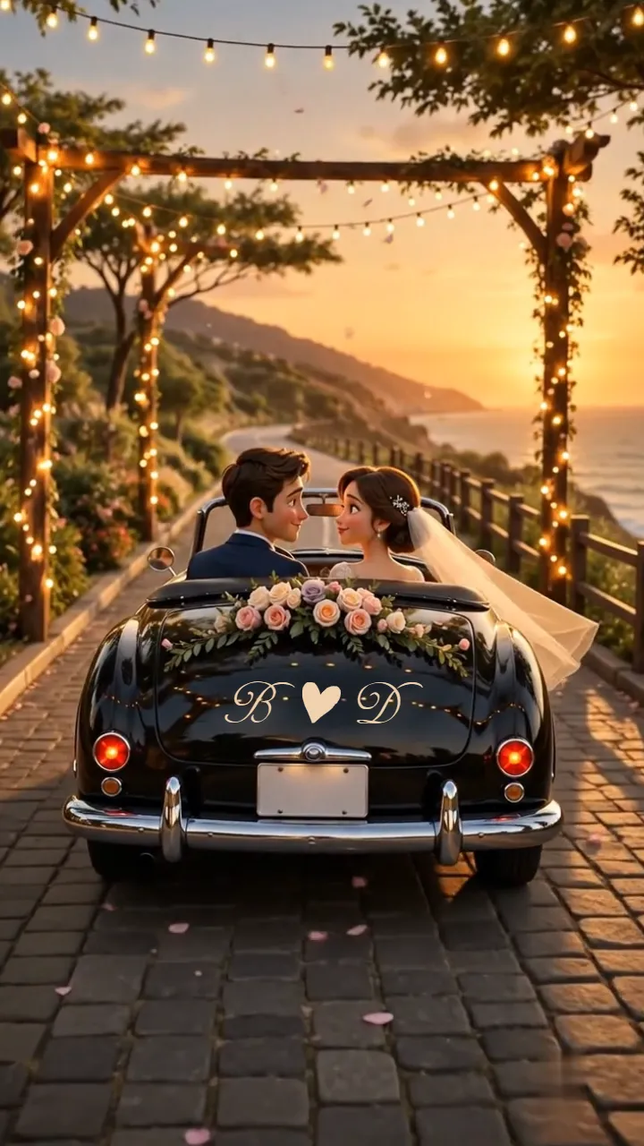 3D Wedding Save The Date Video with Couple Cartoon Theme