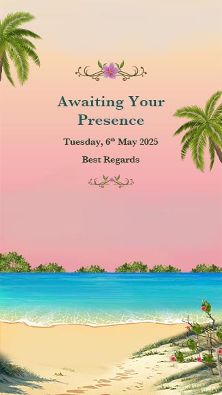 Beach Wedding Invitation Video Template with Floral Arch