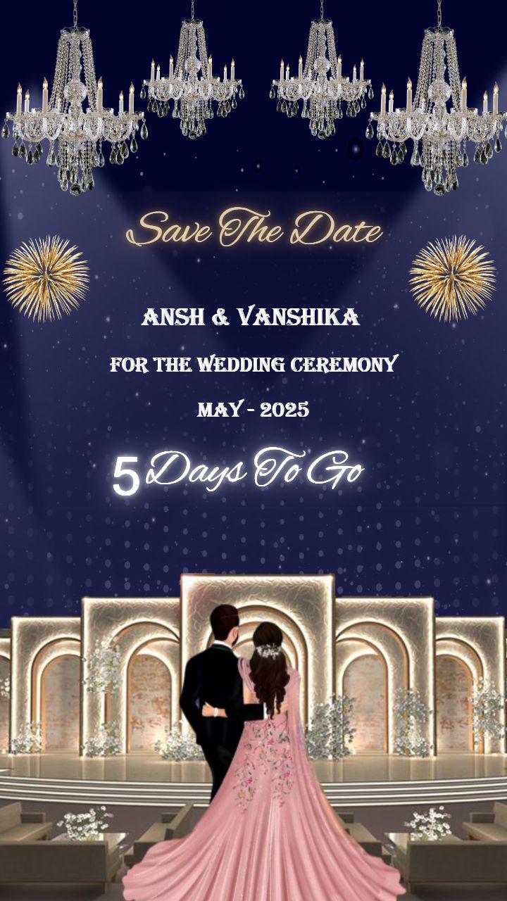 Luxury Countdown Save the Date Invitation
