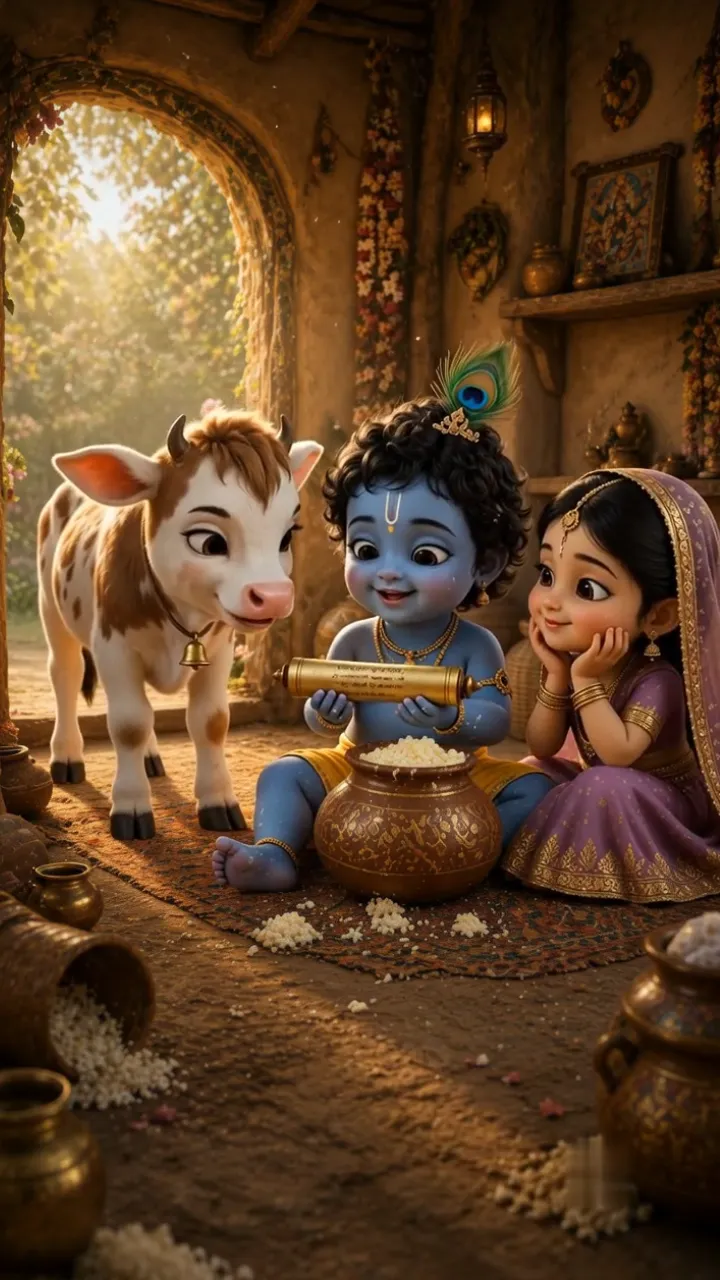 3D Baby Shower Invitation Video with Baby Krishna Animation