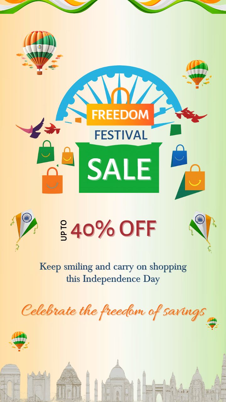 Freedom Festival Sale Images for 15 August 2025