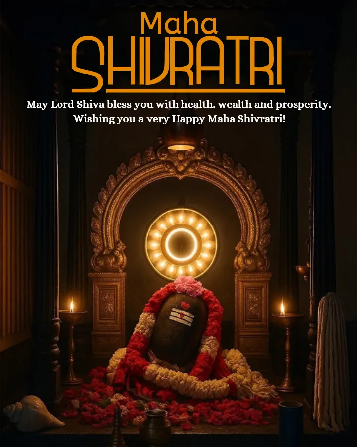 Maha Shivratri Wishes Images with Sacred Hindu Puja Theme