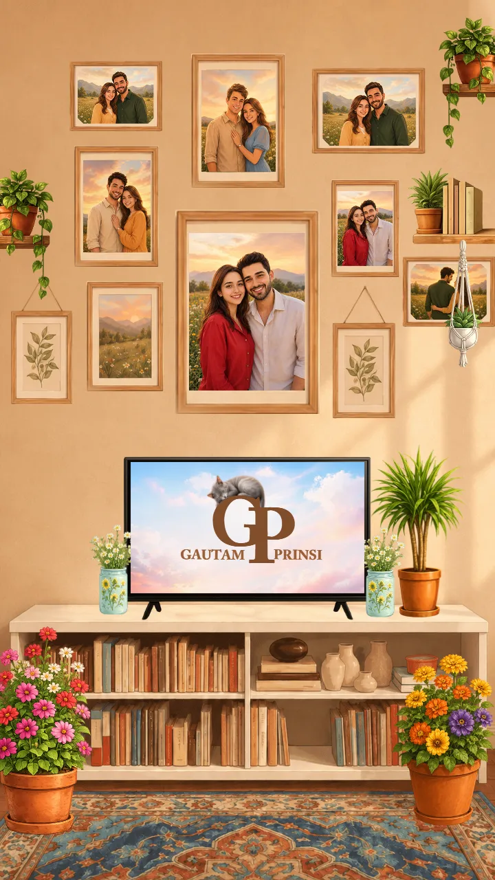 Wedding Invitation Video with Romantic Couple Illustrations