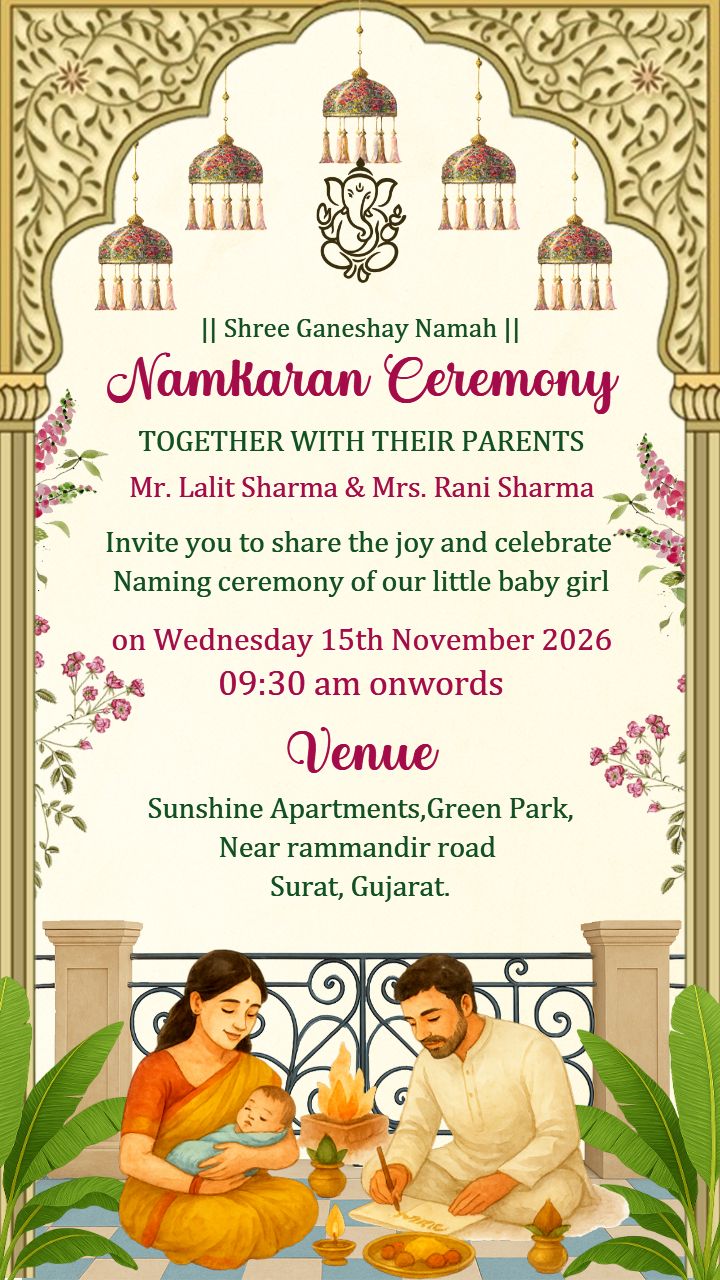 Namkaran Ceremony Invitation video with Indian Feel