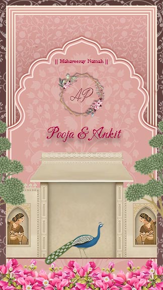 Wedding Invitation Video Design With Pink Floral Theme