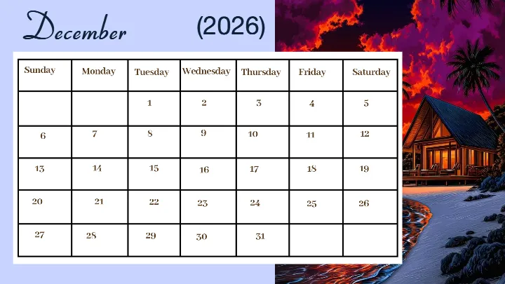 Calendar templates for 2026 mountain sunrise theme