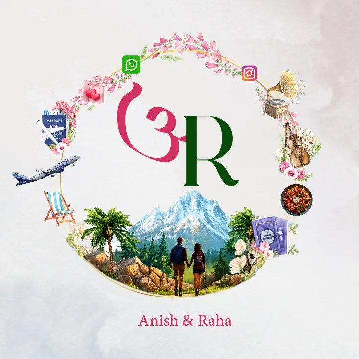 Engagement Logo with Travel Adventure Love Theme
