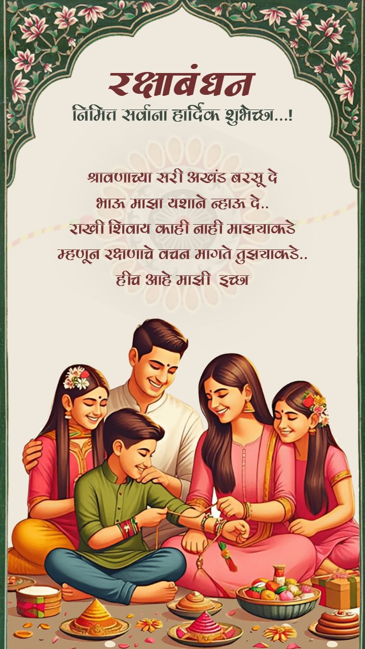 Traditional Raksha bandhan Image with Happy Indian Family