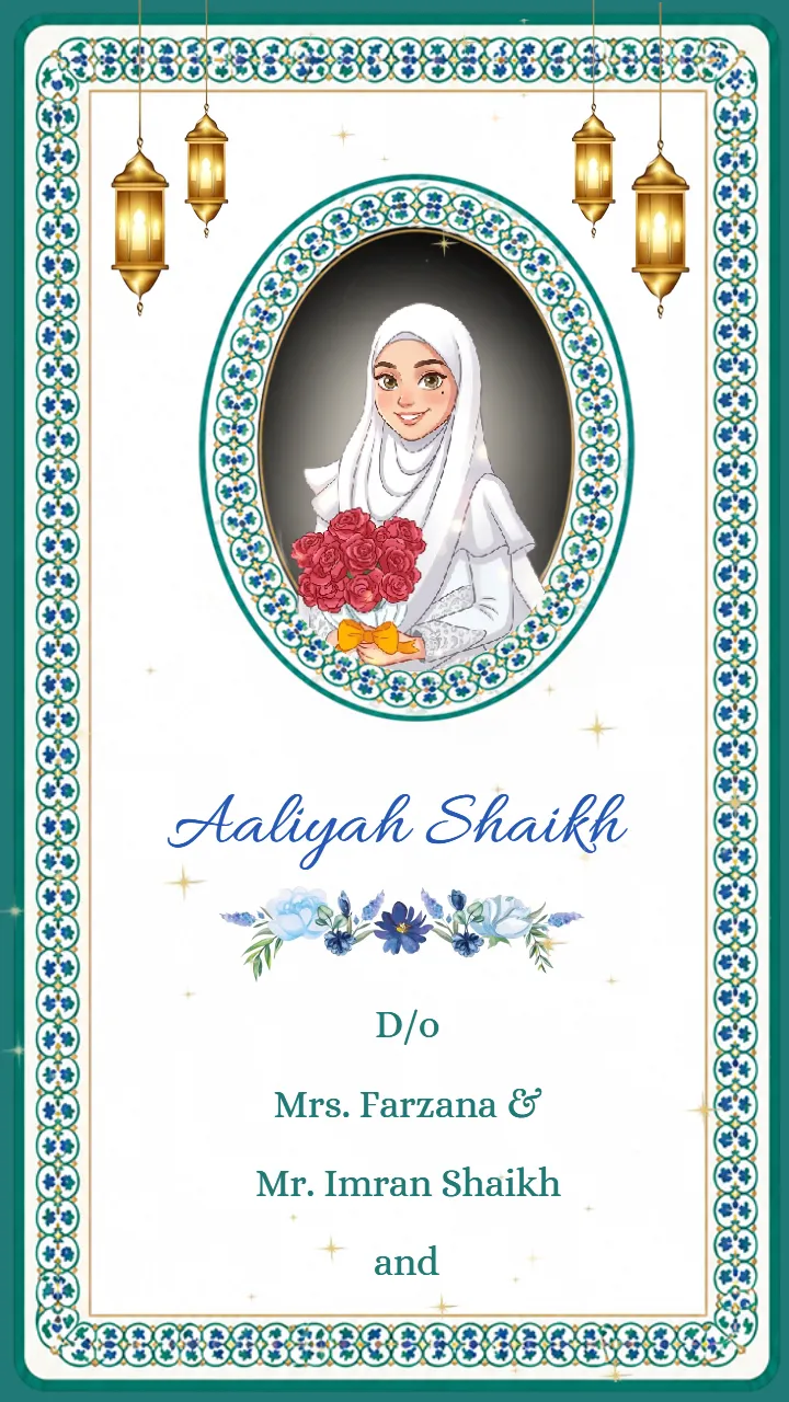 Muslim Wedding Invitation Video with Premium Floral Border