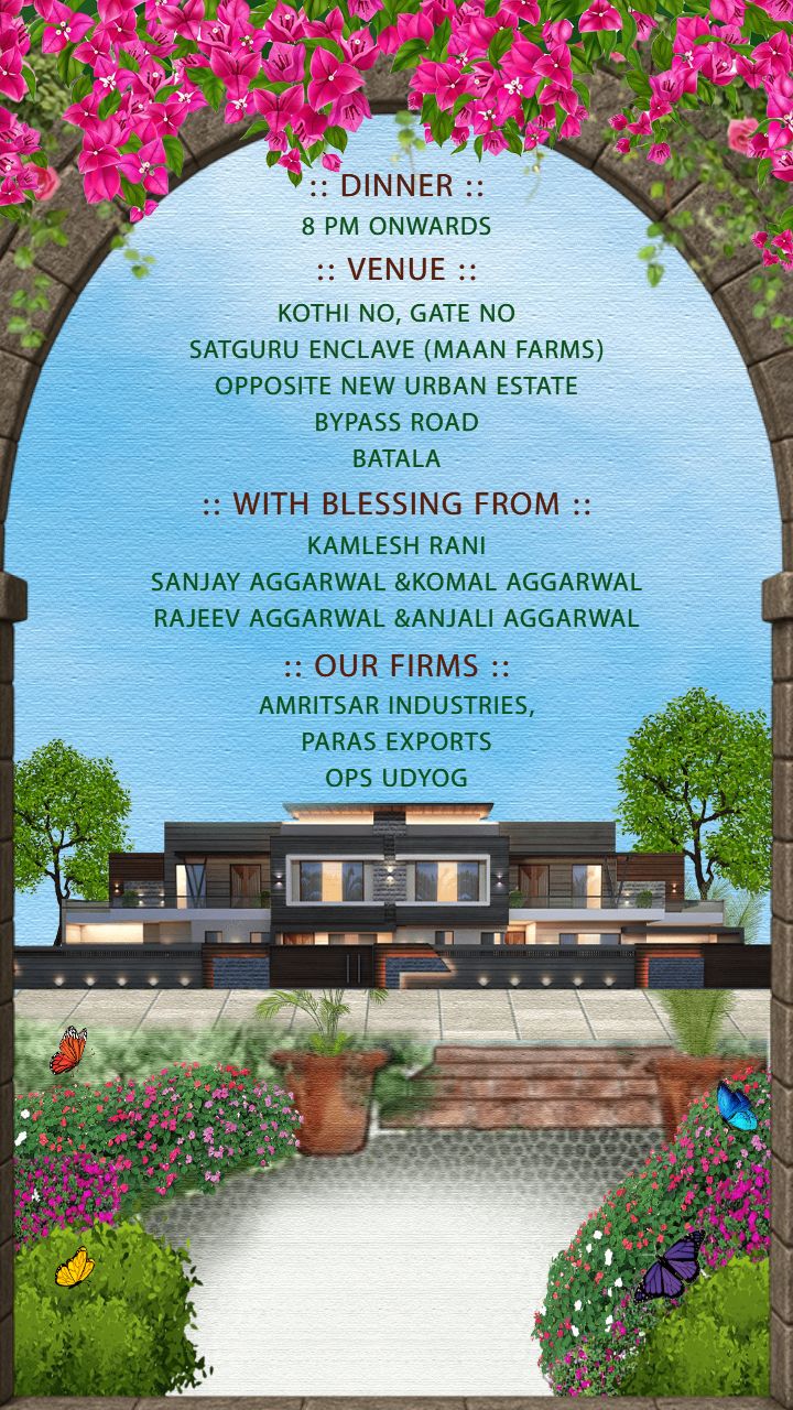 Griha Pravesh Invitation Card With Mata Ki Chowki