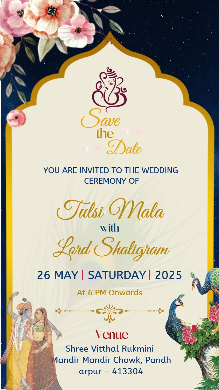 Free Tulsi Vivah Invitation Card in English for 2025