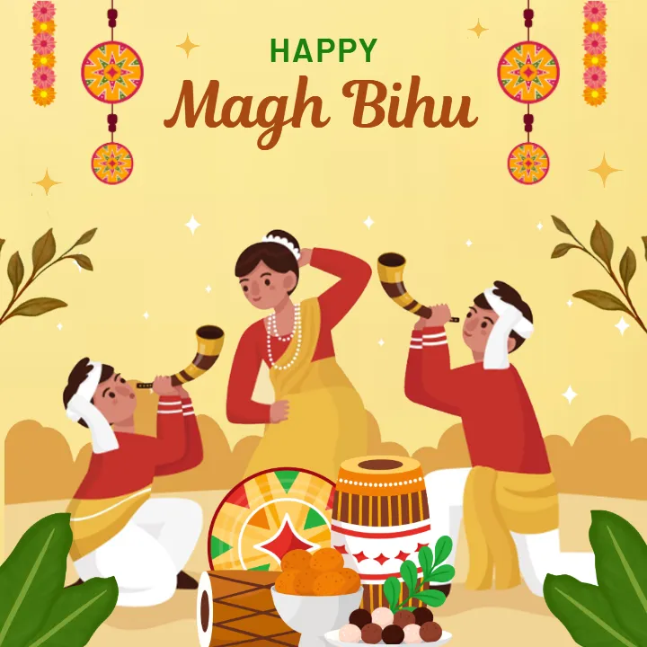 Happy Magh Bihu Images 2026 in English for Sharing