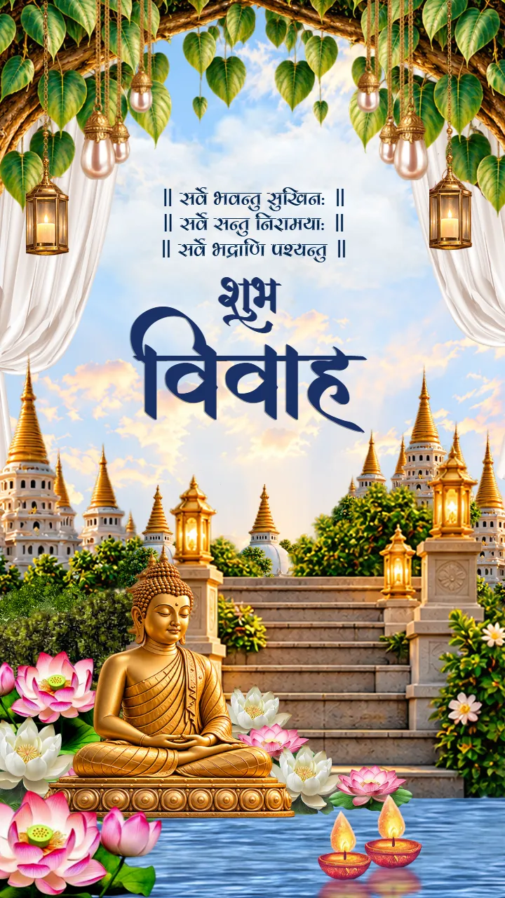 Buddhist Marriage Invitation Video in Hindi with Temple View