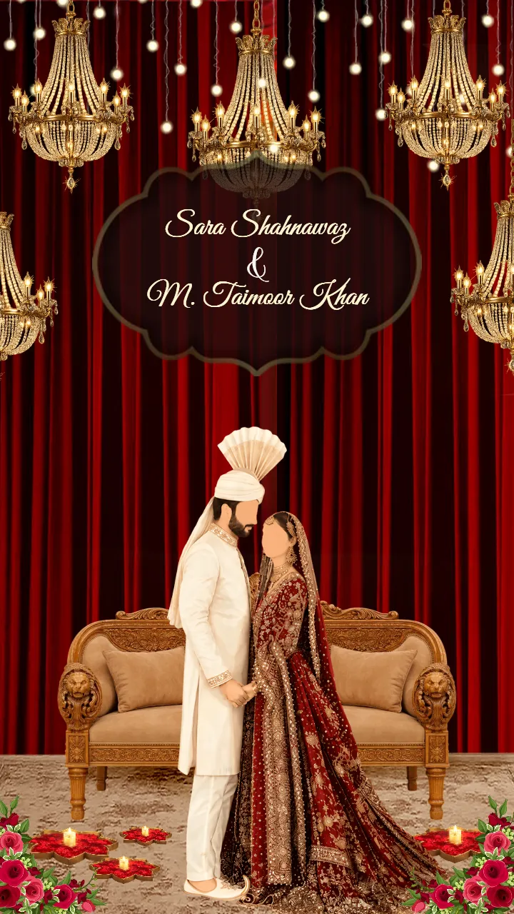 Barat Ceremony Invitation Template for Royal Wedding Events
