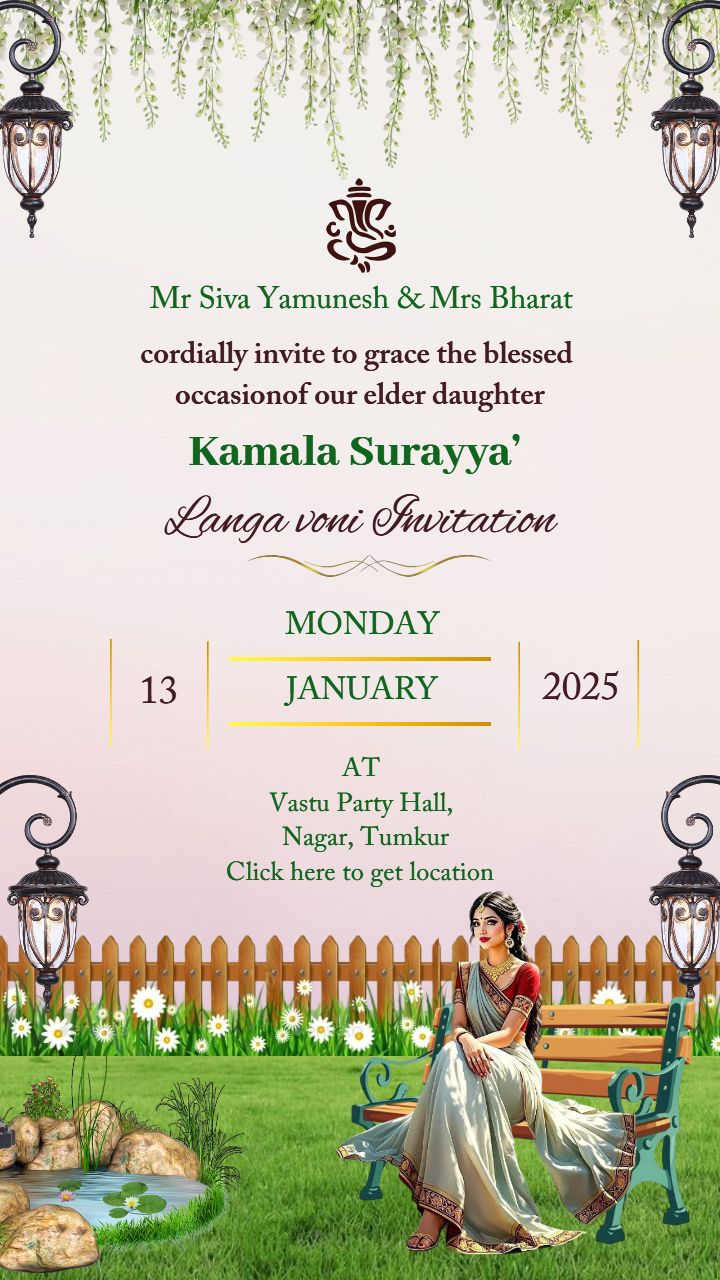 Elegant Langa Voni Ceremony Invitation for girls