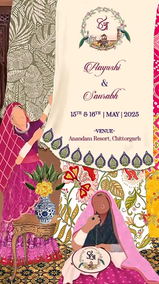 Royal Scroll Rajasthani Wedding Invitation Template Online