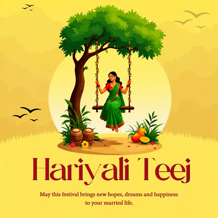 Hariyali Teej Picture Stunning Design for Festive Greetings