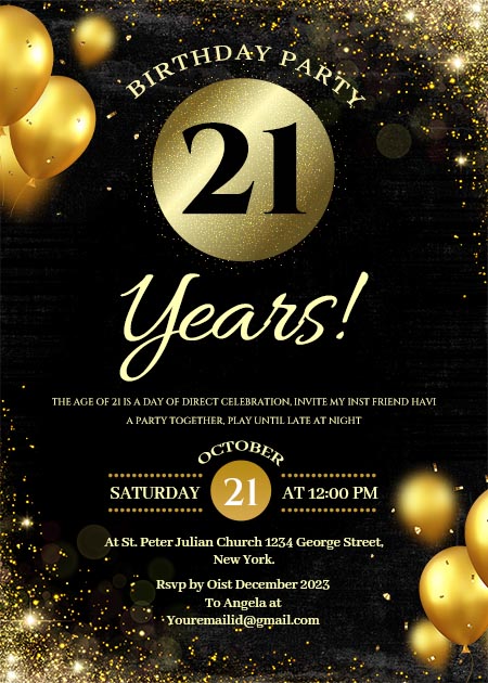Personalize Your 21st Birthday Invitation Template
