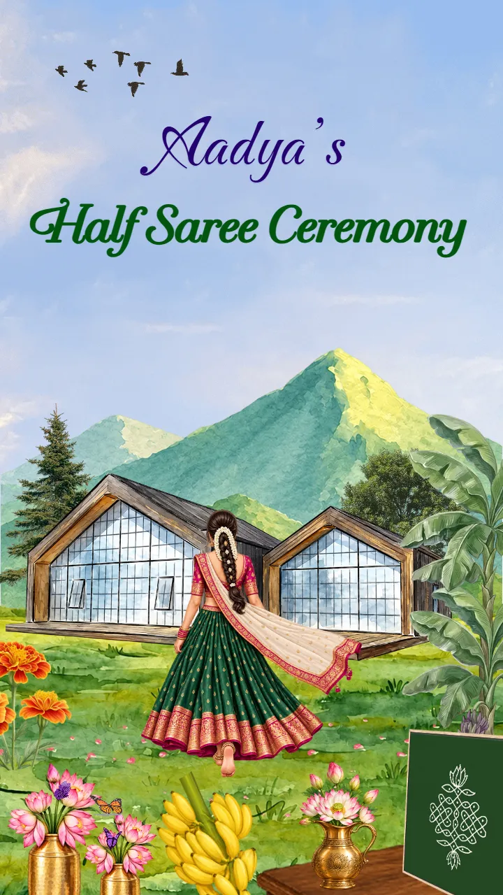 Half Saree Ceremony Invitation Video Online With Photos