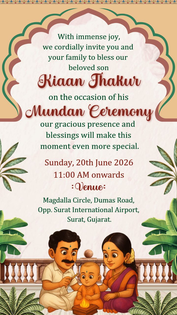 Mundan Invitation Video with Family Theme