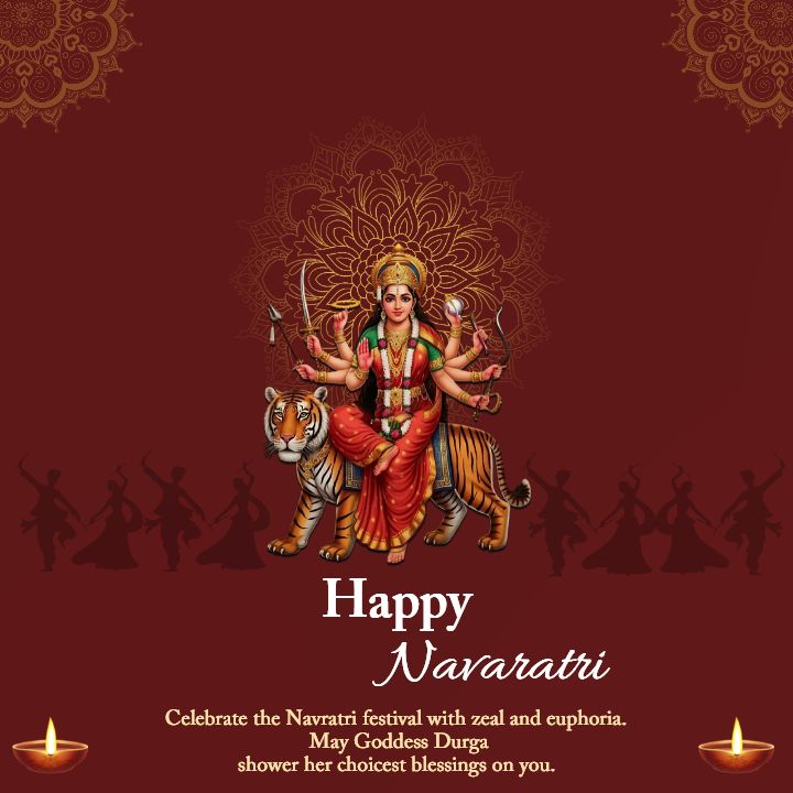 Navratri Images with Quotes of Maa Durga in Simple Design
