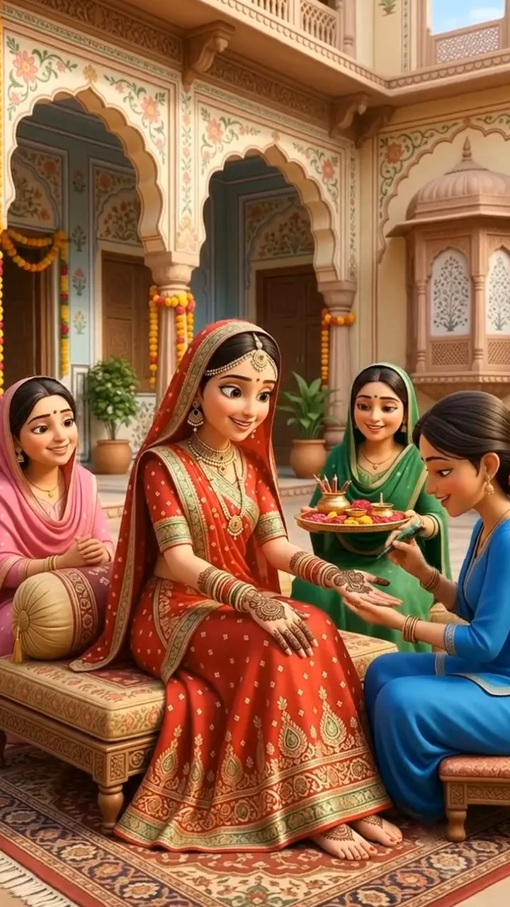 3D Sinjara Teej Invitation Video with Rajasthani Theme