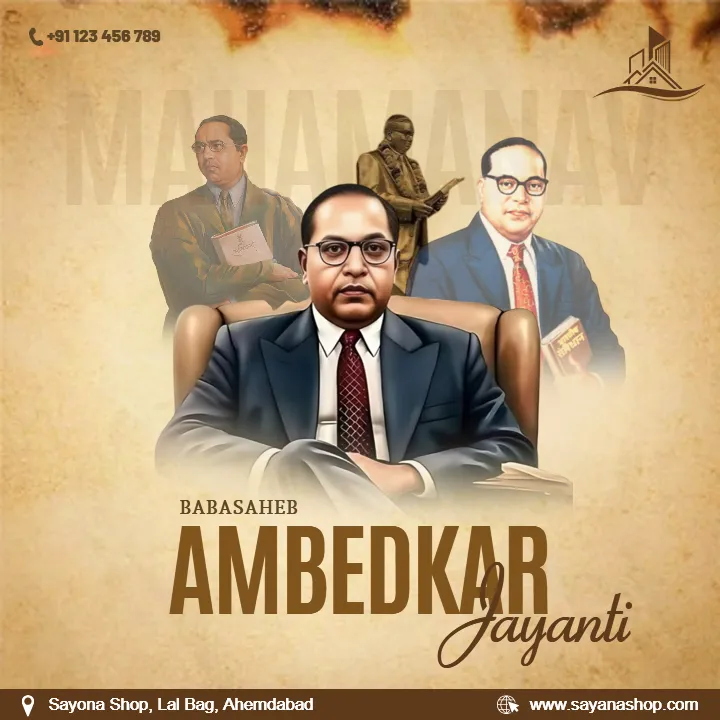 Creative Ambedkar Jayanti Post Designs in English Online