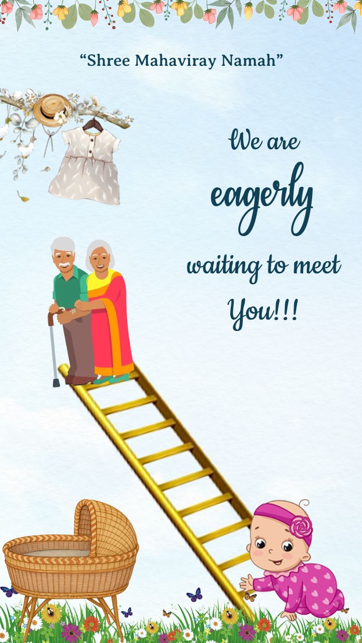 Swarn Sidi Hindi Card with Family with Blue Theme