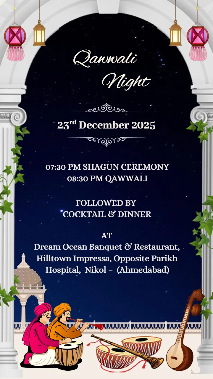 Free Qawali Night Invitation Maker-Sufi Designs