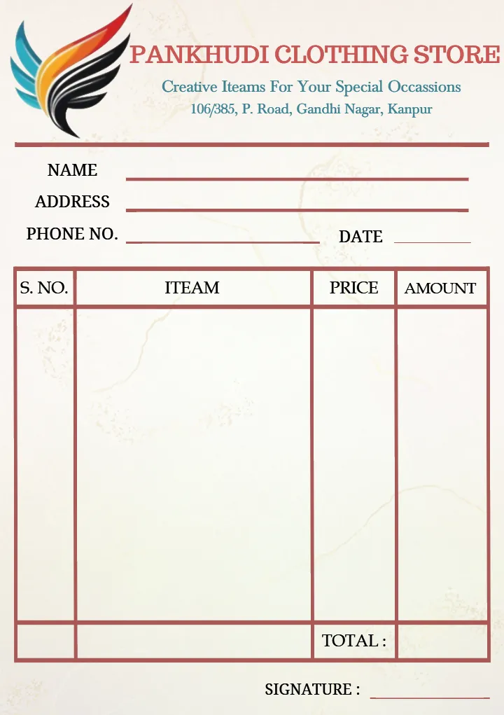 Professional Business Bill Book Page Template Design