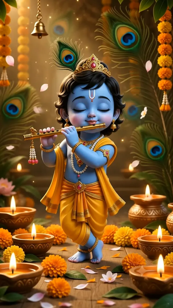 3D Janmashtami Celebration Invitation Video