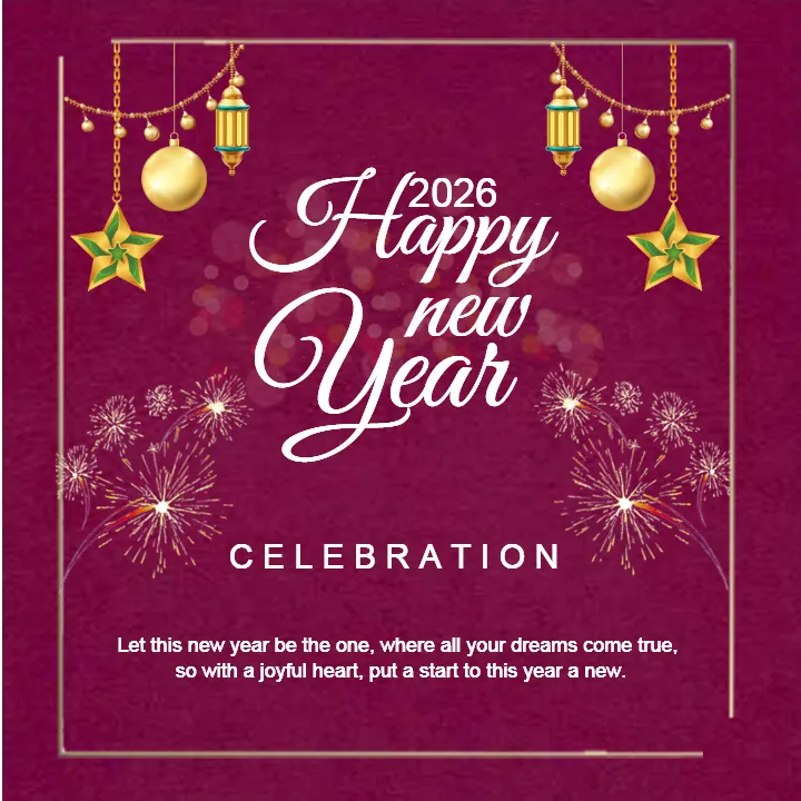 Beautiful Happy New Year Wishes Image 2026 for Sharing