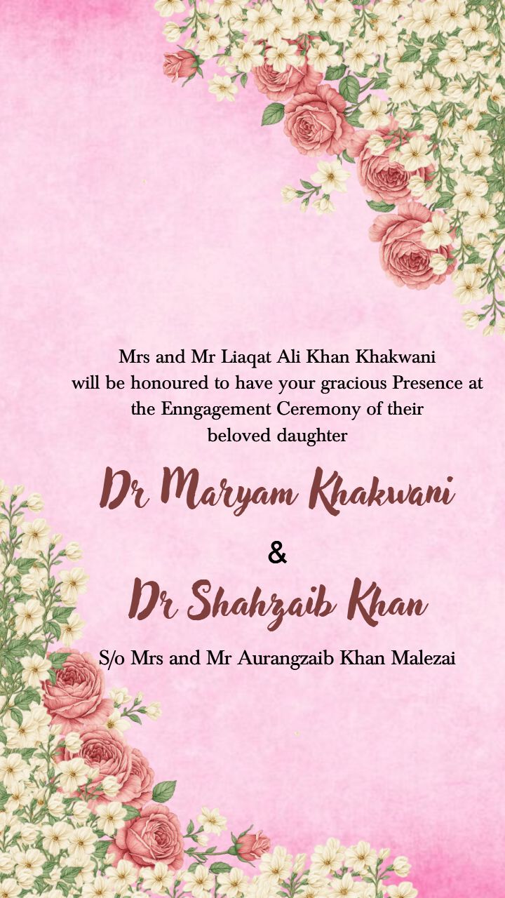 Floral Muslim Engagement Invitation Videos with Charm