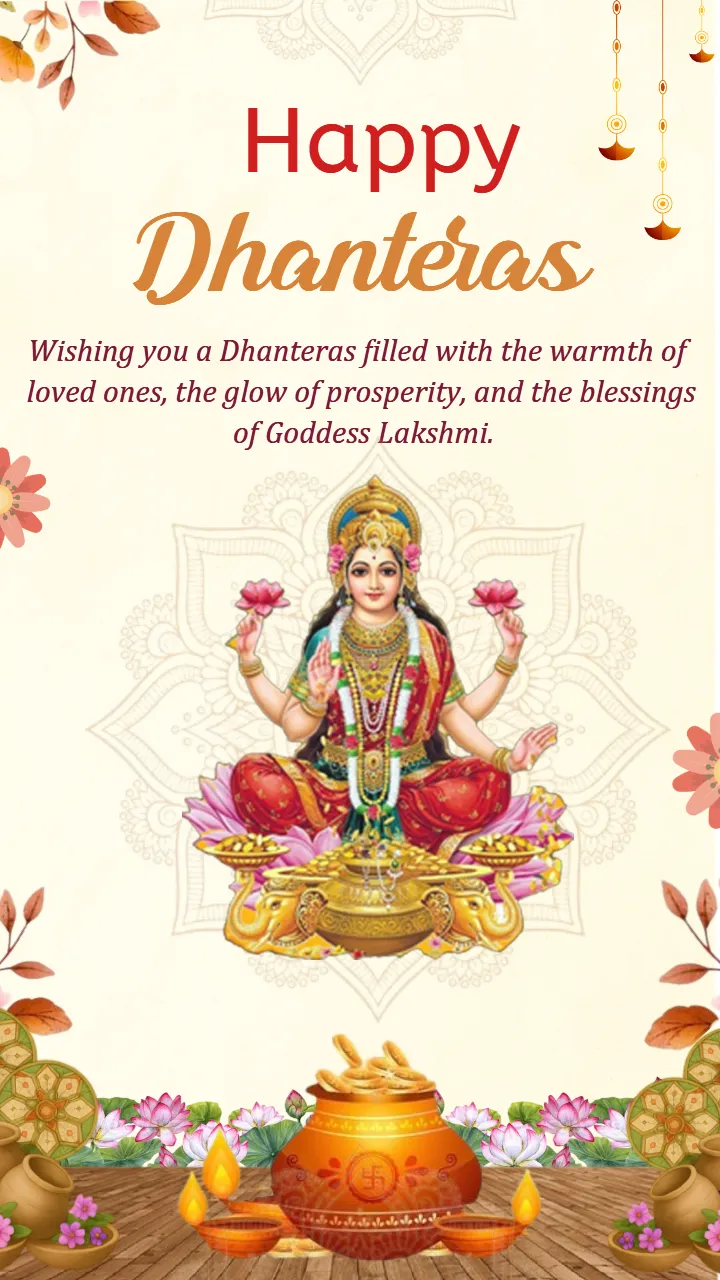 Shubh Dhanteras Images HD with Goddess Lakshmi Blessings