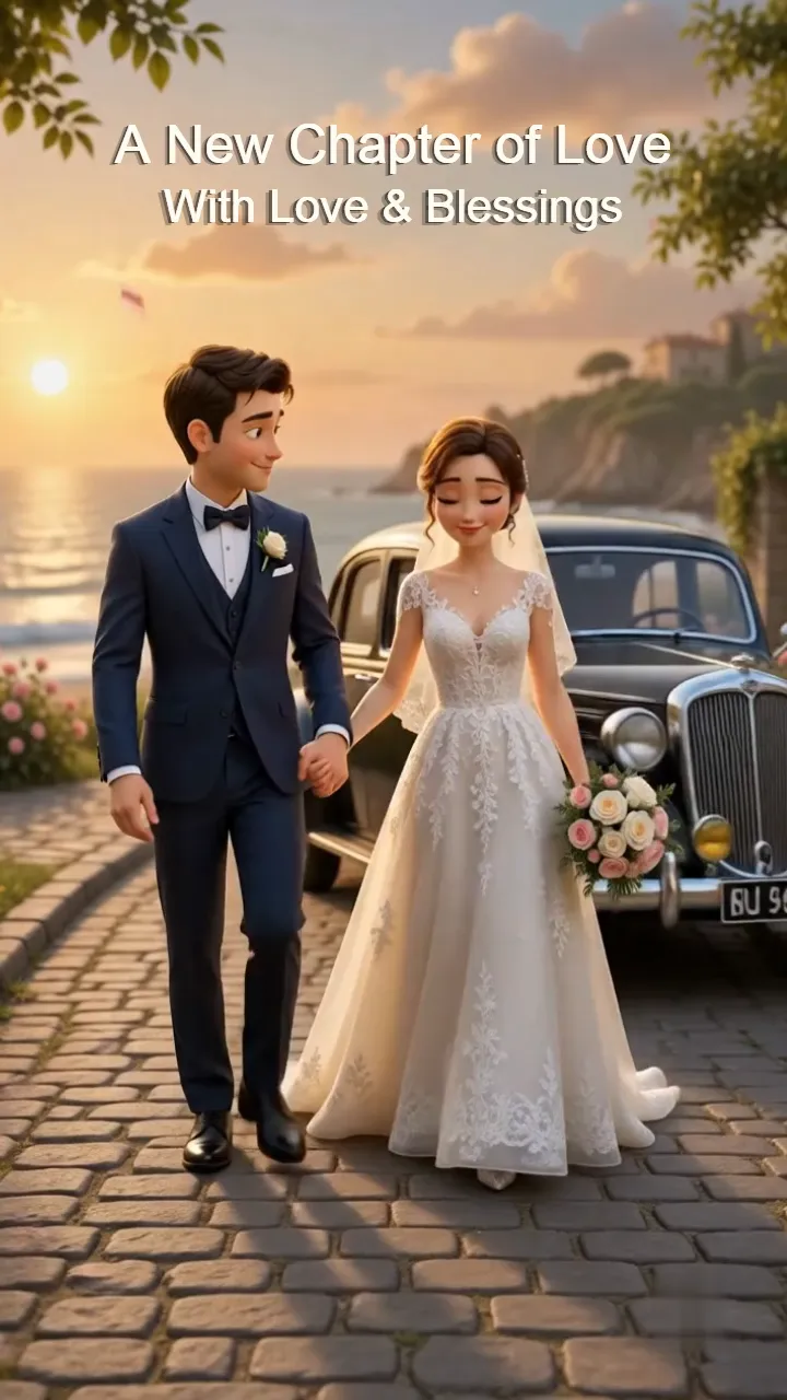 3D Wedding Save The Date Video with Couple Cartoon Theme