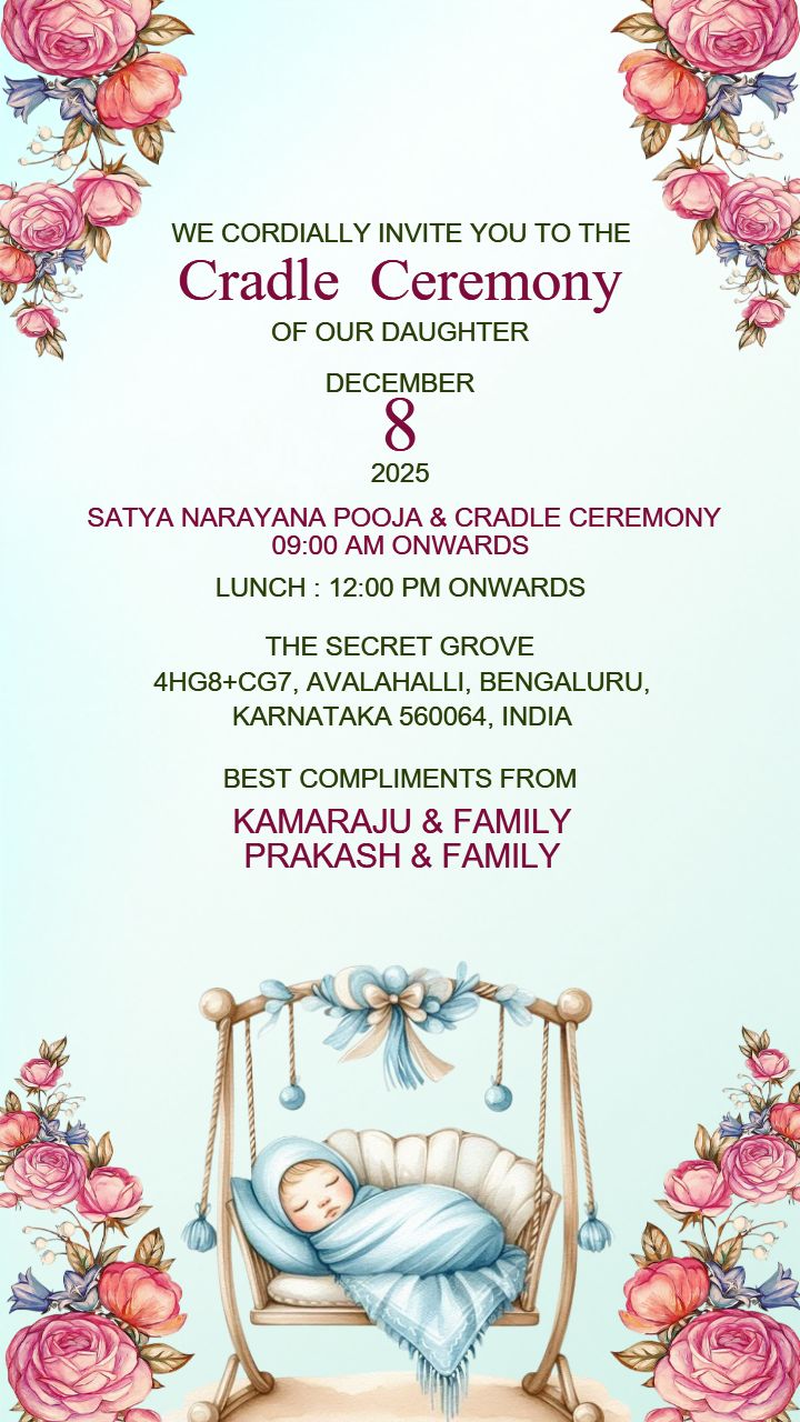 Cradle Ceremony Invitation Templates Editable Online