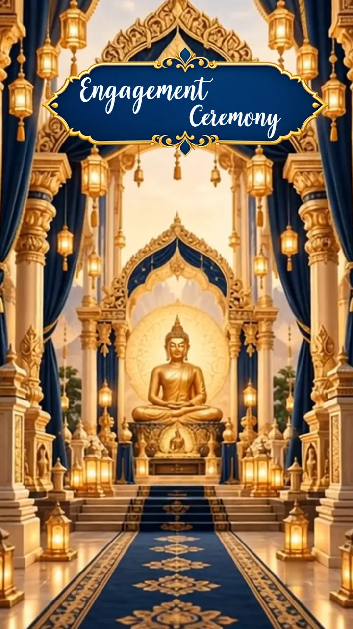 Buddhist Engagement Invitation Video With Golden Buddha
