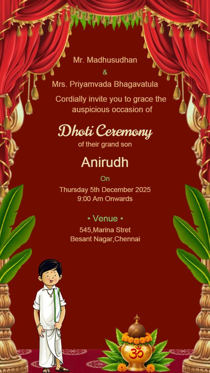 Dhoti Ceremony for Baby Boy with Traditional Theme
