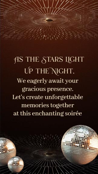 Sparkling Night Party Invitation Card with Disco Theme