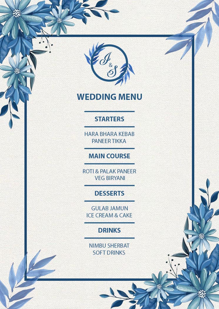 Indian Wedding Food Menu List Pdf Indian Style Infoupdate