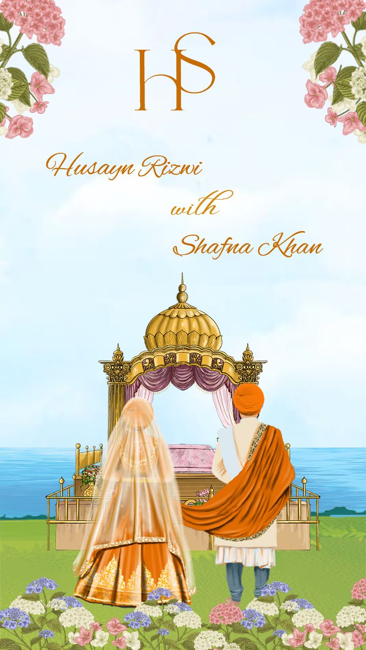 Floral borders Theme Punjabi Wedding Invitation Video