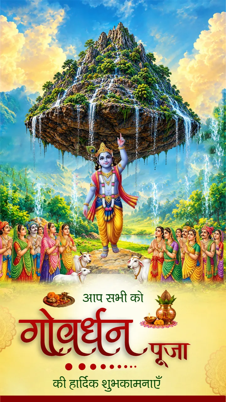 Govardhan Pooja Picture for Devotional Wishes and Posts