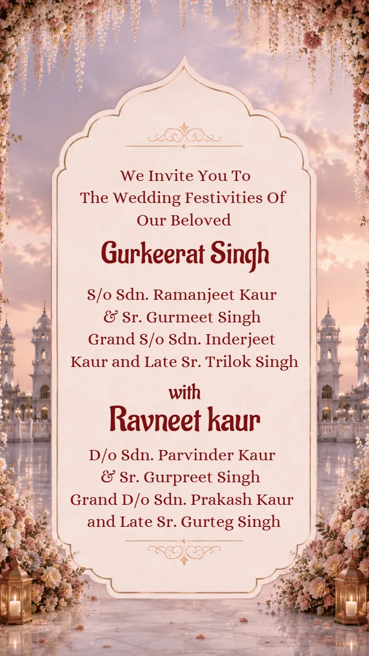 3D Punjabi Wedding Invitation Video with Royal Sikh Designs