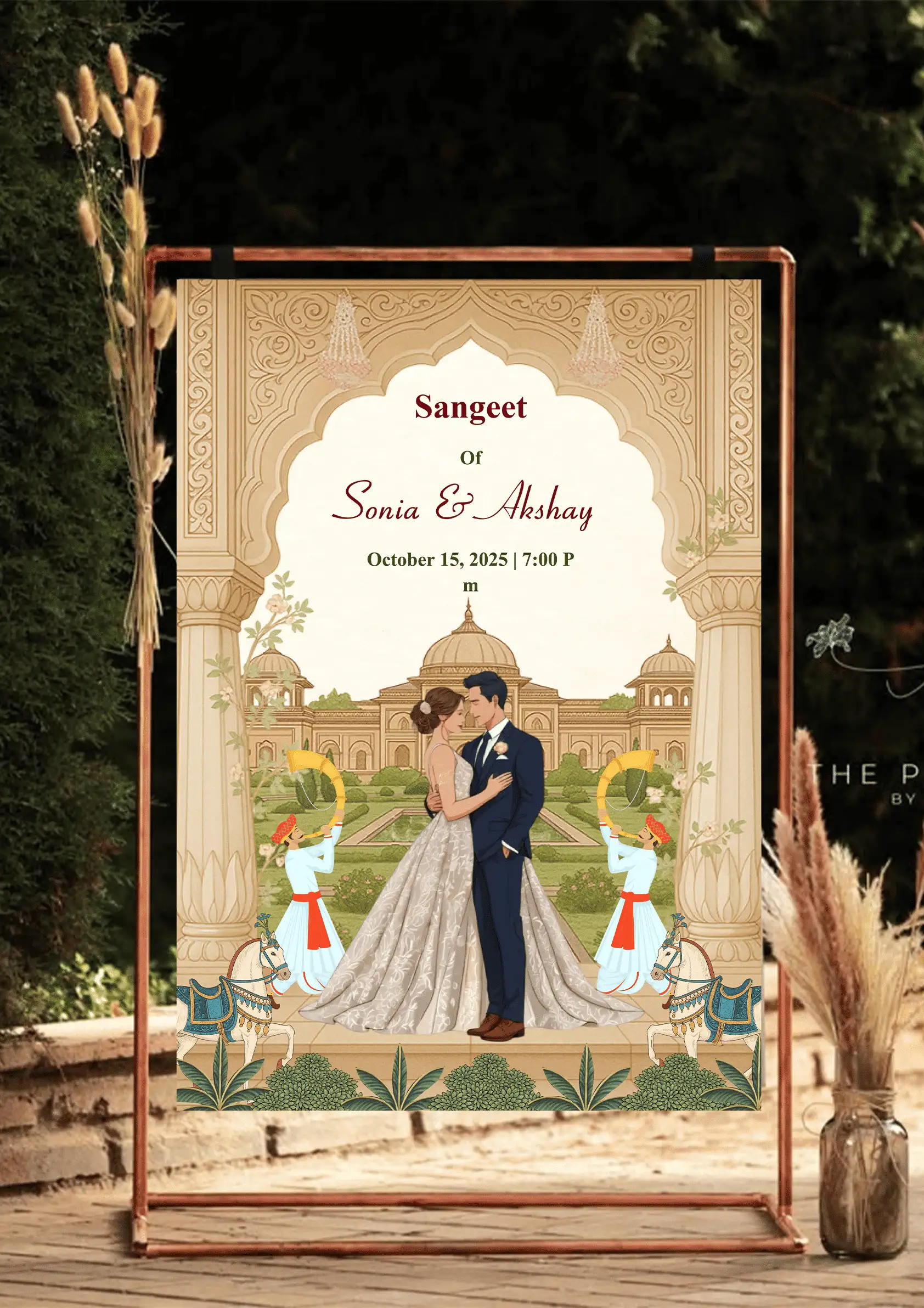 Heritage Palace Sangeet Ceremony Welcome Board Template
