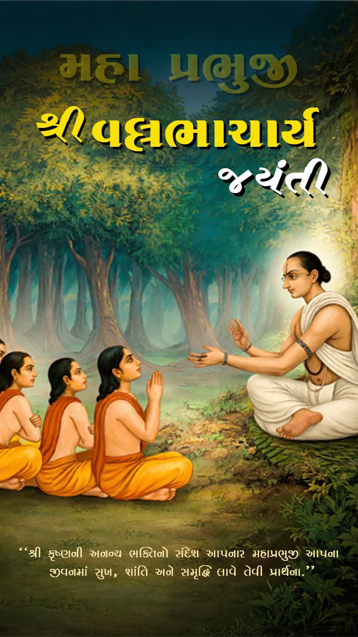Mahaprabhuji Vallabhacharya Jayanti Wishes in Gujarati HD