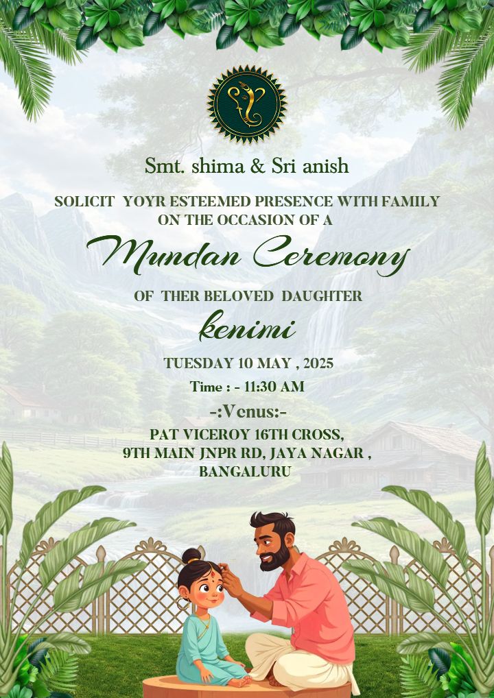Girl Hair Cutting Ceremony Invitation Maker